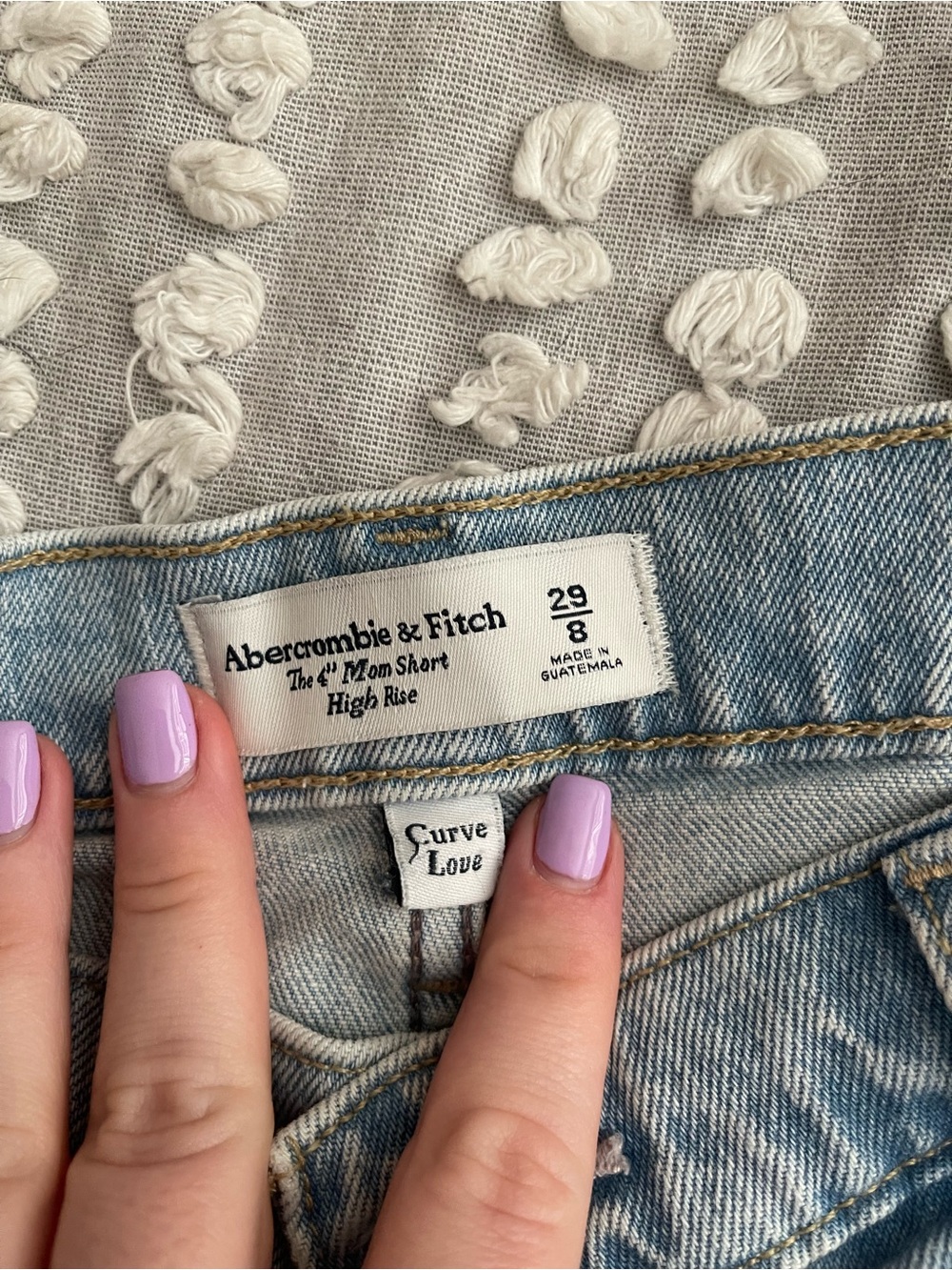 Abercrombie & Fitch Light Blue Denim High-Rise Shorts - Picture 3 of 3